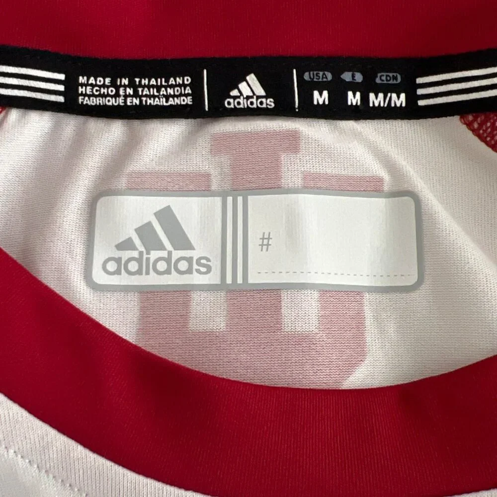 ADIDAS Climalite Indiana Hoosiers Men's Short Sleeve T-Shirt White/Red Sz M NWT
